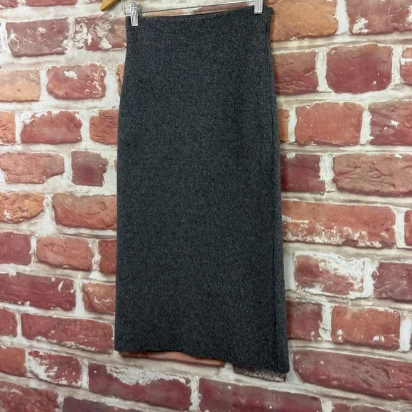 Anthropologie Current Air Skirt Women's XS Black White Knit Ribbed Stretchy Midi - Picture 2 of 8